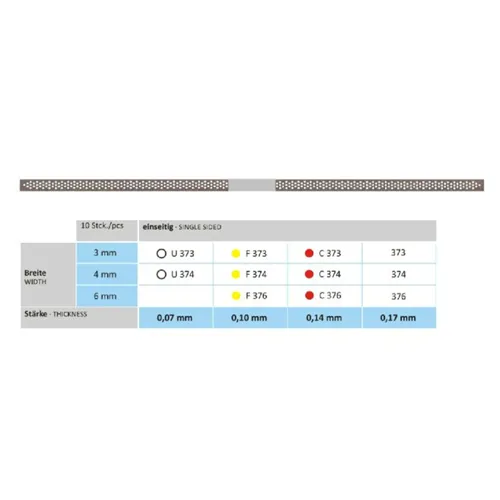 HORICO DIAMANT SEPARIERSTREIFEN 373 3mm EINSEITIG NORMAL (10 Stück)