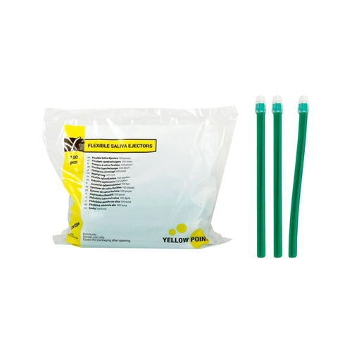 YELLOW POINT SPEICHELSAUGER FLEXIBEL GRÜN (100 Stück)