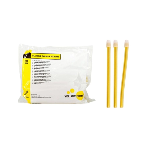 YELLOW POINT SPEICHELSAUGER FLEXIBEL GELB (100 Stück)