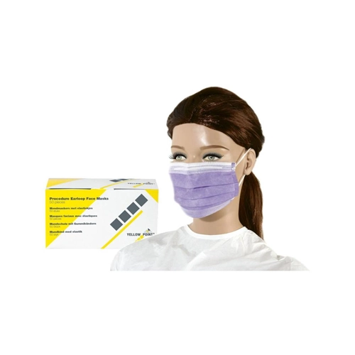 YELLOW POINT MASKEN MIT ELASTIEK TYP IIR PURPLE (50 Stück)
