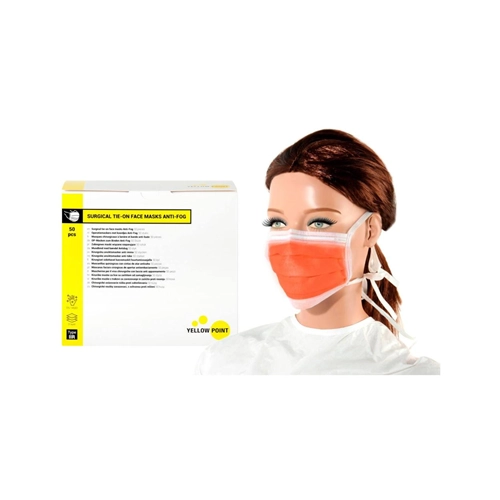 YELLOW POINT MASKEN ANTI-FOG MIT BAND TYP IIR ORANGE (50 Stück)