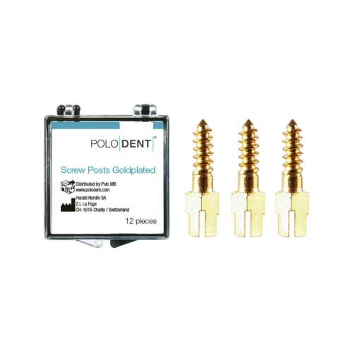 POLODENT SCREW POSTS VERGOLDET S-4 8X1,50mm (12St)