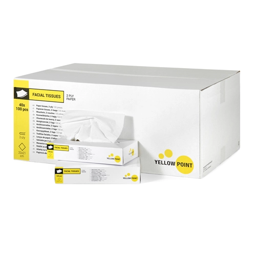 YELLOW POINT KOSMETIKTÜCHER 2-PLY 20X21cm (40x100st)