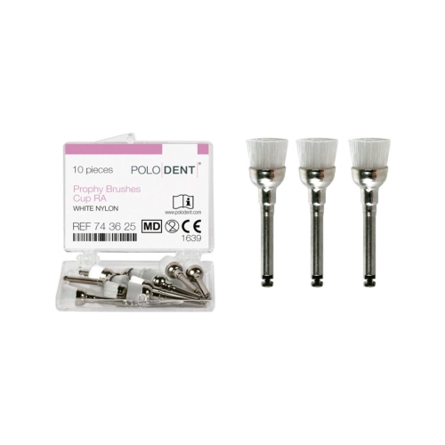 POLODENT POLIERBÜRSTCHEN KELCHE WEIß NYLON RA (10st)